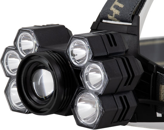 GloboStar Rechargeable Headlamp LED IP44 with Maximum Brightness 9000lm XML2-T6 Black