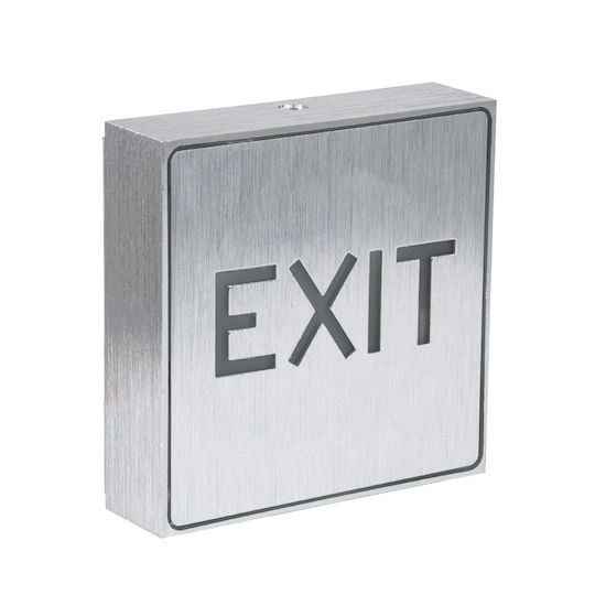 Globostar Sensati 75651 Decorative Wall Indicator Sign Light Exit LED 1w 40lm 90° AC 220-240v Rechargeable Li-ion Battery 3.7v 350mAh IP20 Green Star LED Chip Brushed Nickel W11 x D11 x H3cm 2 Years Warranty