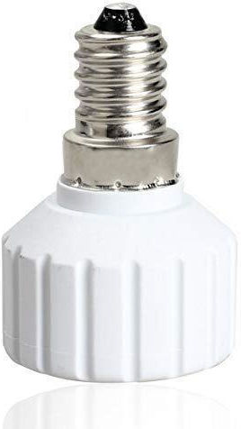 GloboStar Socket Adapter from E14 to GU10 in White color Set 1pcs 77796