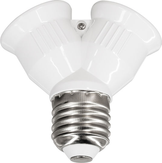 GloboStar Socket Extension for Socket E27 in White color Set 1pcs 78969