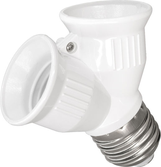GloboStar Socket Extension for Socket E27 in White color Set 1pcs 78969