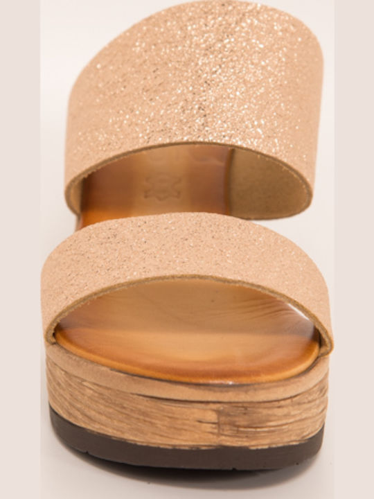 Flat Δερμάτινα Mules σε Καφέ Χρώμα