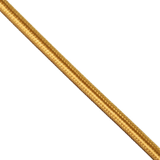 GloboStar Υφασμάτινο Καλώδιο 2x0.75mm² σε Χρυσό Χρώμα 1m Διαμέτρου 6mm 77608