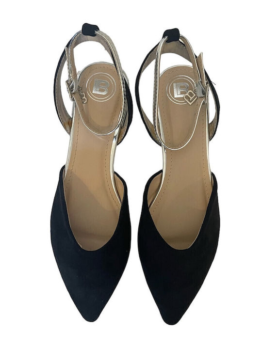 Pointy Ballerinas With strap Black