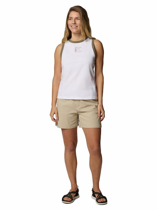 Bend Graphic Women's Athletic Blouse Sleeveless White