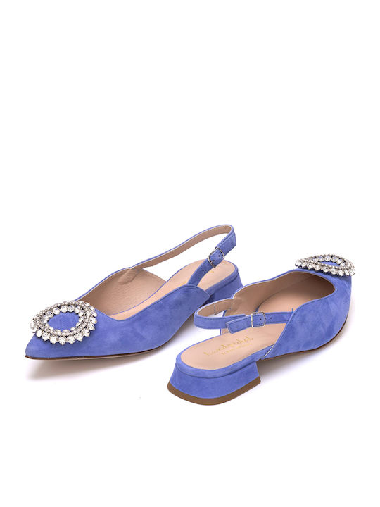 Suede Γυναικείες Μπαλαρίνες Slingback σε Μωβ Χρώμα