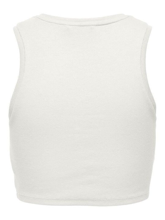 Vilma Damen Crop Top Baumwolle Ärmellos Ecru