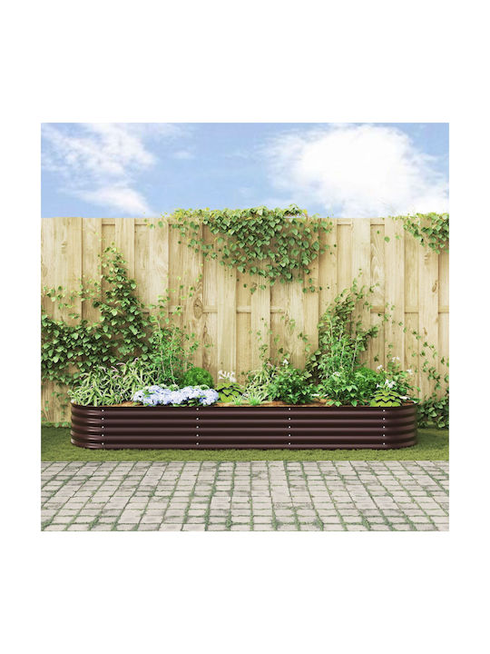 vidaXL Γλάστρα Μεταλλική Καφέ 320x80x44εκ.