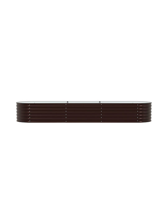 vidaXL Γλάστρα Μεταλλική Καφέ 320x80x44εκ.