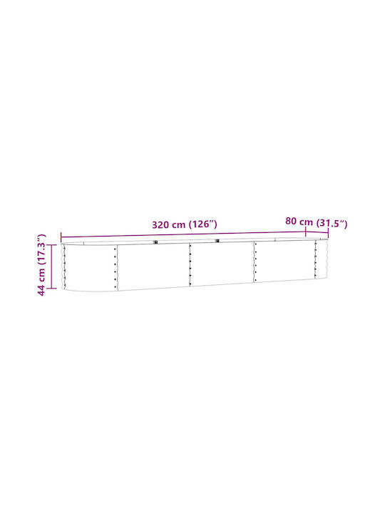 vidaXL Γλάστρα Μεταλλική Καφέ 320x80x44εκ.