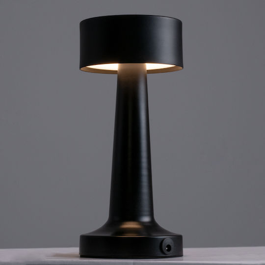 GloboStar Bella Plastic Table Lamp LED with Black Shade and Base