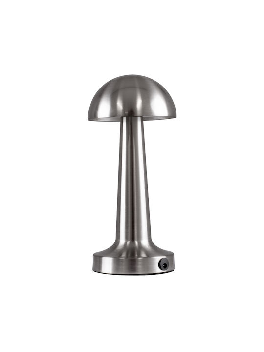 GloboStar Coco Metal Table Lamp LED with Silver Shade and Base