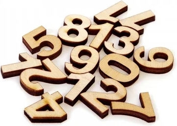 Wooden Numbers 1.5cm Set of 15 Pieces