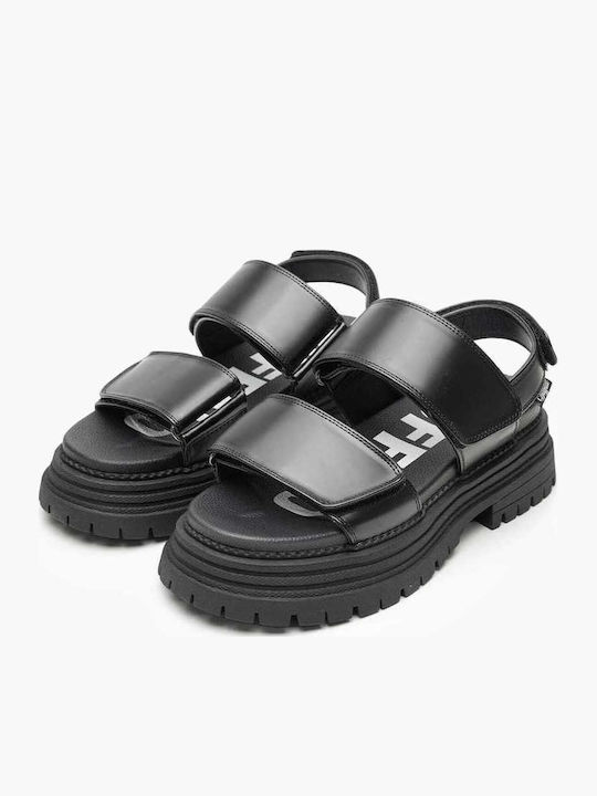 Flache Sandalen für Damen Flatforms in Schwarz Farbe