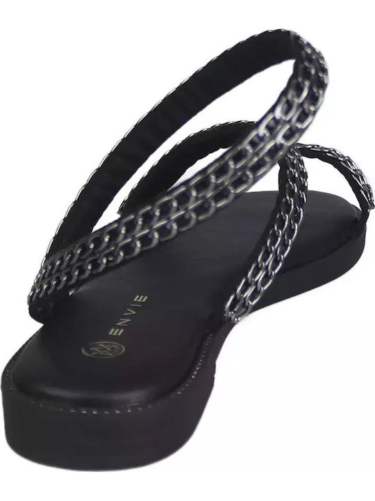 Women's Flat Sandals in Black Color