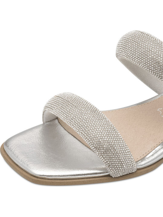 Flache Sandalen für Damen in Silber Farbe