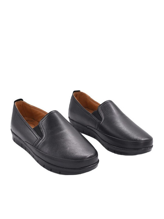 Δερμάτινα Γυναικεία Loafers σε Μαύρο Χρώμα