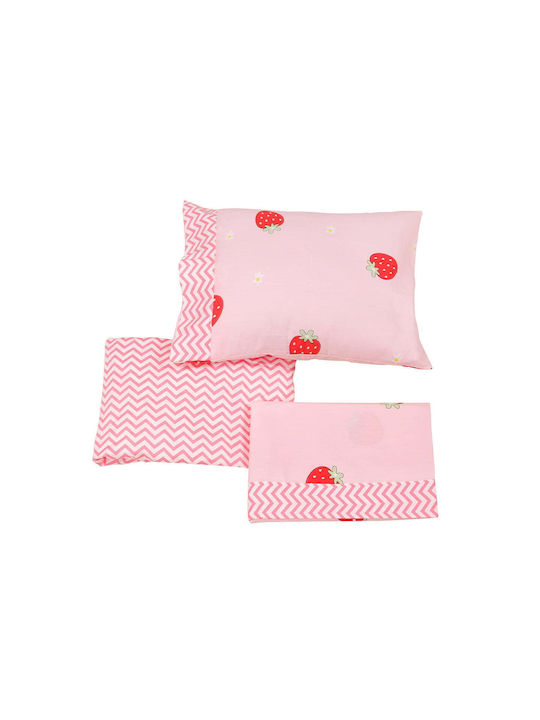 Beauty Home Art Baby Sheets Set Crib Cotton Pink 120x160cm 3pcs