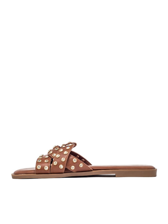 Flache Sandalen für Damen in Braun Farbe
