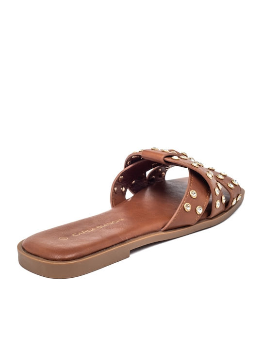 Flache Sandalen für Damen in Braun Farbe