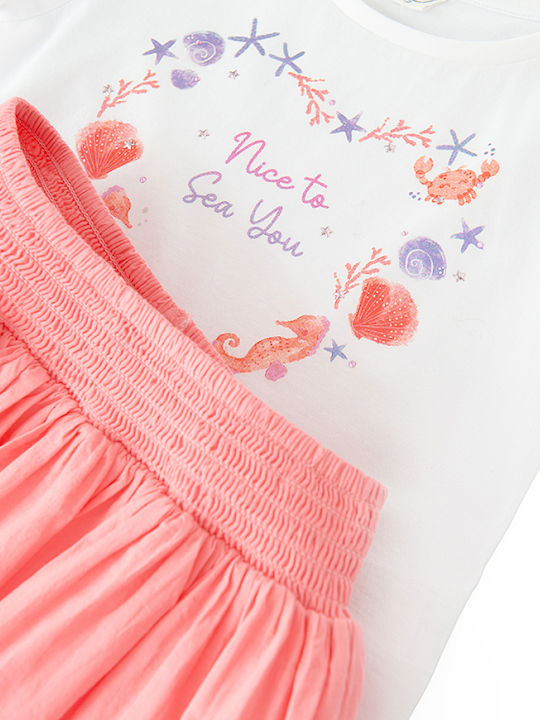 Kids' Set with Skirt Summer 2pcs White