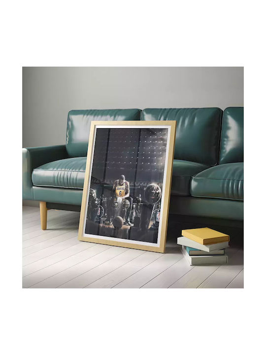 Poster NBA LeBron Trophies SNK064 40cm X 50cm Premium Black Wooden Frame