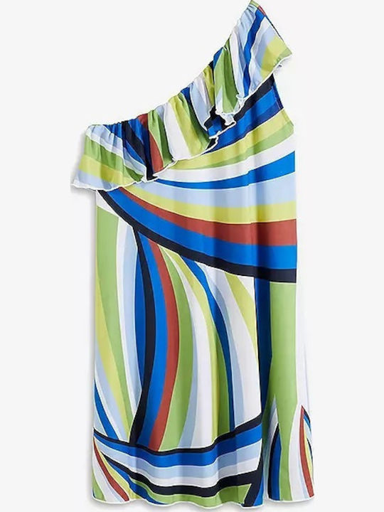 Sommer Mini Kleid mit Rüschen Mehrfarbig
