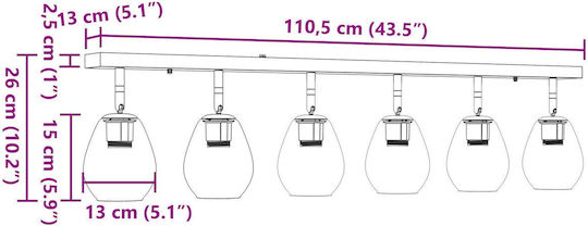 vidaXL Ceiling Mount Light 110.5cm Gray