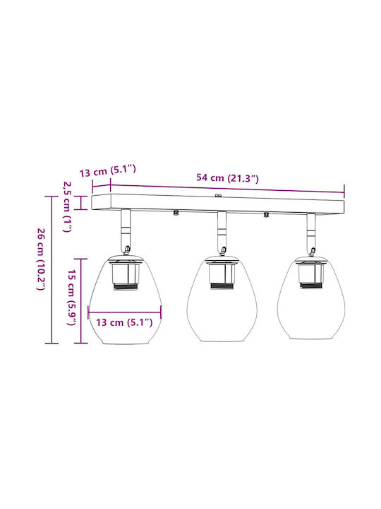 vidaXL Lighting fixtures Ceiling Mount Light 54cm Gray with Socket E27