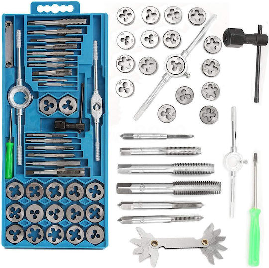 Set 40 De Piese Tarozi Și Filiere Din Oțel Aliaj Onuvio Pentru Tăierea Și Formarea Filetelor Inclusiv Șubler Pentru Verificarea Filetelor Metric Ideal Pentru Mecanica Și Proiecte Diy
