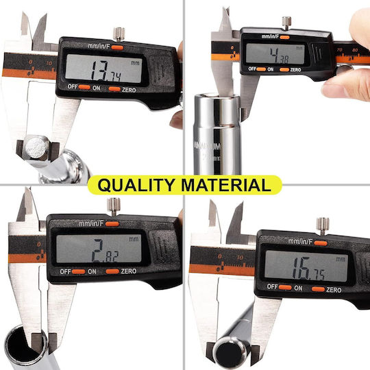 Universală Cheie de Roți Onuvio cu Set de Tubulare și Cutie de Transport pentru Piulițe de Anvelope cu Dimensiuni de 17/19 mm și 21/23 mm Pârghie Lungă Rezistentă și Retractabilă Ideală pentru Înlocuirea Anvelopelor la Auto Furgonete