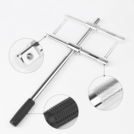 Universală Cheie de Roți Onuvio cu Set de Tubulare și Cutie de Transport pentru Piulițe de Anvelope cu Dimensiuni de 17/19 mm și 21/23 mm Pârghie Lungă Rezistentă și Retractabilă Ideală pentru Înlocuirea Anvelopelor la Auto Furgonete