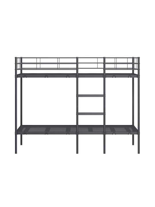 Pat pentru Copii Cușeta Single Negru pentru Saltea 75x190cm
