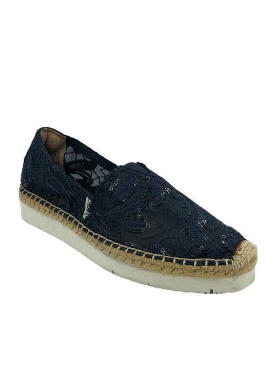 Women's Fabric Espadrilles Navy Blue