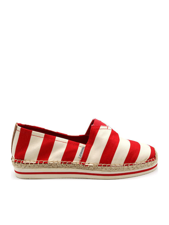Din material textil Espadrile dama în culoarea Roșu