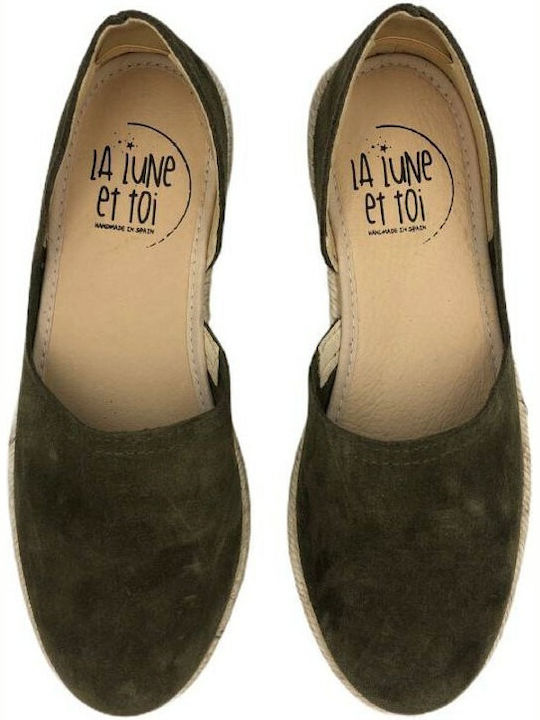 Women's Suede Espadrilles Khaki