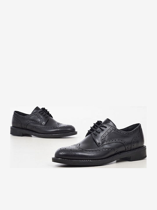 Leder Damen Derby in Schwarz Farbe