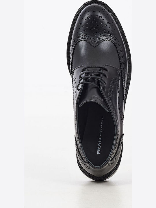 Leder Damen Derby in Schwarz Farbe