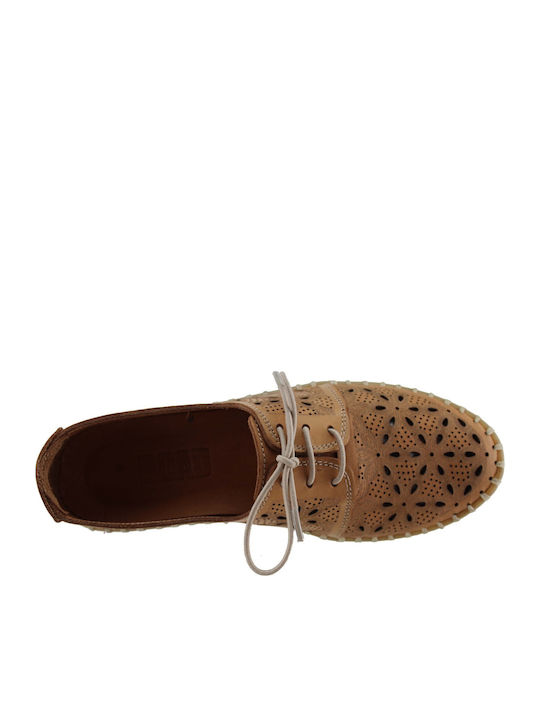 Women's Leather Oxford Shoes Tabac Brown