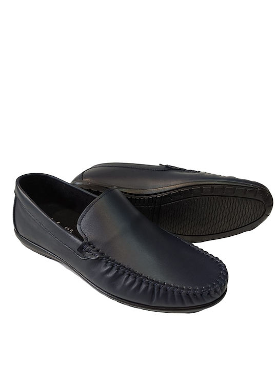 Leder Herren Mokassins in Blau Farbe