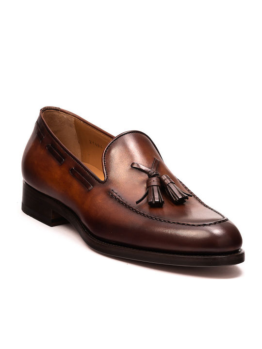 Leder Herren Mokassins in Tabac Braun Farbe