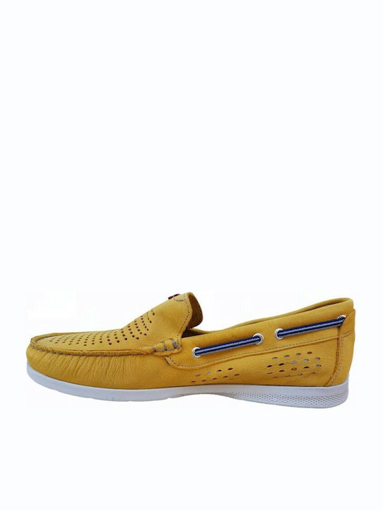 Suede Ανδρικά Loafers σε Κίτρινο Χρώμα