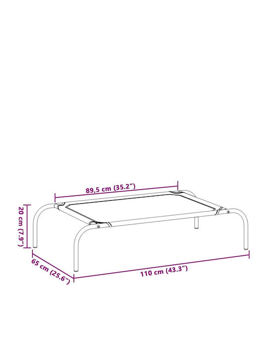 Vidaxl Ανυψωμένο Κρεβάτι Σκύλου Μαύρο 110x65x20 Cm Ύφασμα Οξφόρδης Μαύρο