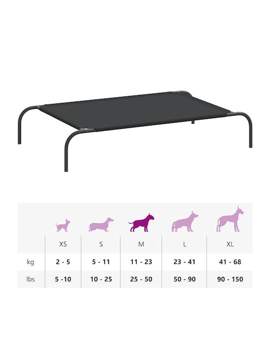 Vidaxl Ανυψωμένο Κρεβάτι Σκύλου Μαύρο 110x65x20 Cm Ύφασμα Οξφόρδης Μαύρο