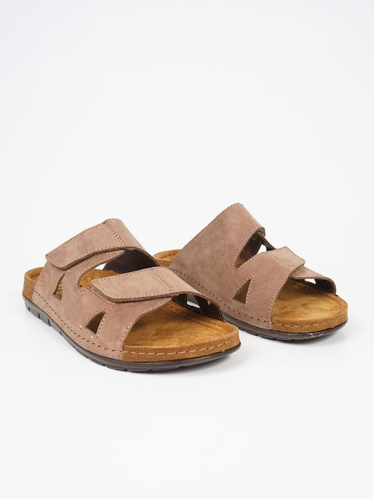 Leder Herrensandalen in Beige Farbe
