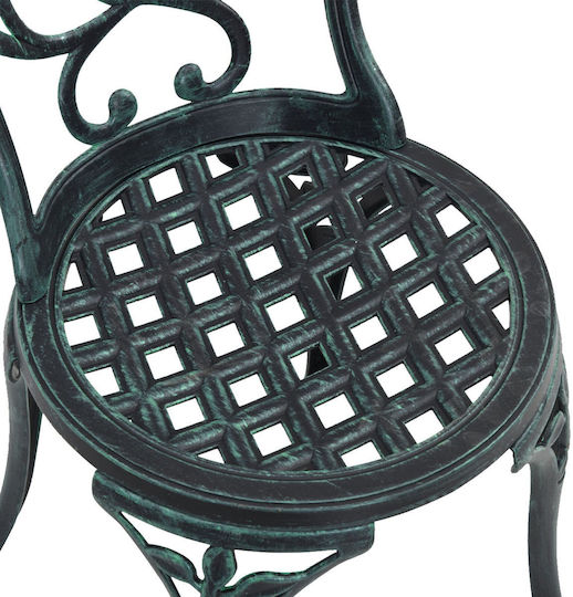 Dining Set for Small Outdoor Spaces 3 Pieces Green