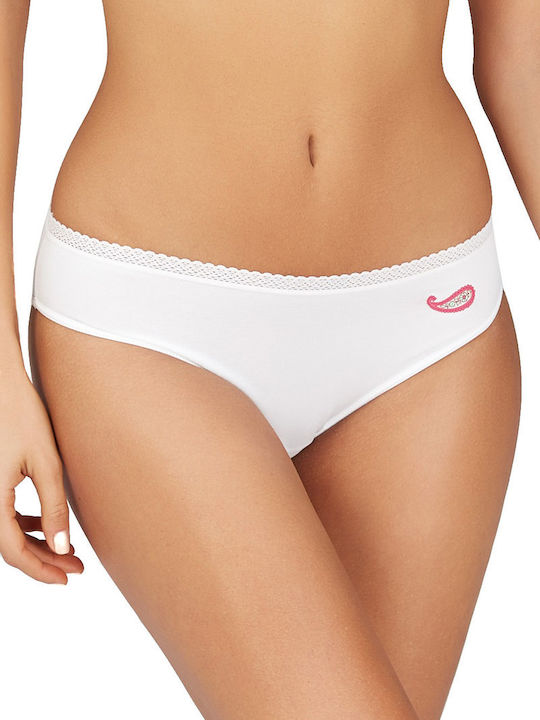Femei Slip 3Pack White-fuchsia