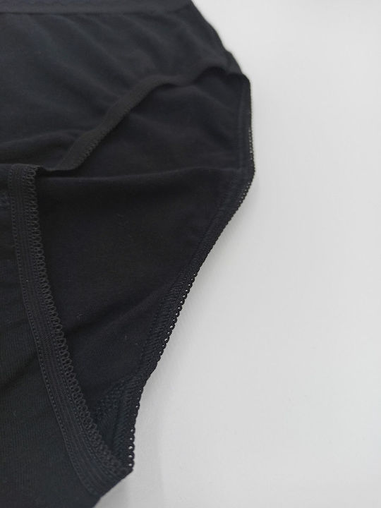 Hohe Taille Damen Slip 3Pack Black
