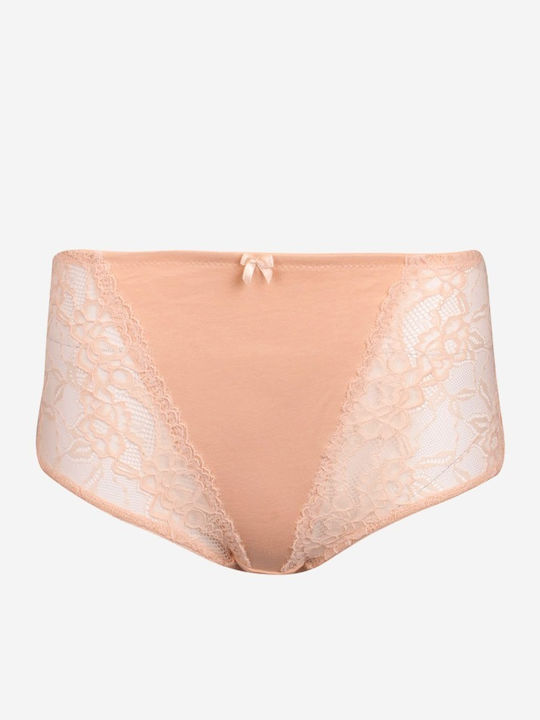 High-waisted Women's Slip with Lace Black