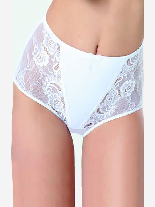 High-waisted Women's Slip with Lace Black